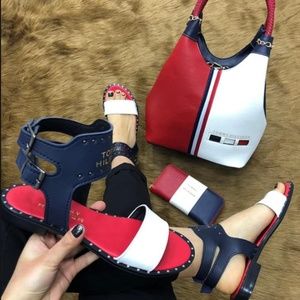 Red, White Blue purse w/ matching shoes